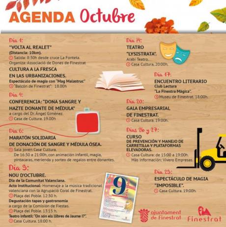 Agenda Cultural Finestrat Octubre 2017.