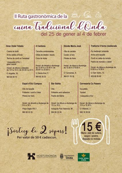 II RUTA GASTRONÒMICA DE LA CUINA TRADICIONAL, ONDA 2018