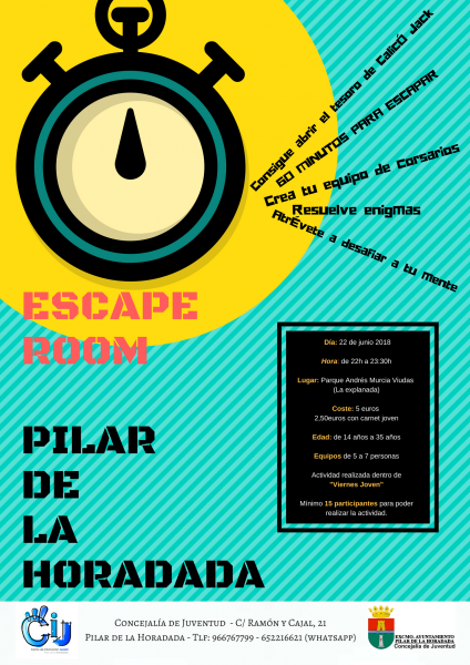 Escape Room y Viernes Joven en Pilar de la Horadada 2018