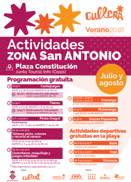 ACTIVIDADES GRATUITAS OASIS CULLERA VERANO 2018