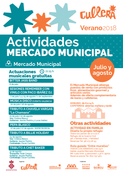 ACTIVIDADES MERCADO MUNICIPAL CULLERA VERANO 2018