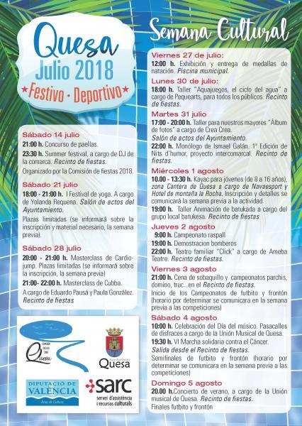 Actividades y Semana Cultural 2018 Quesa