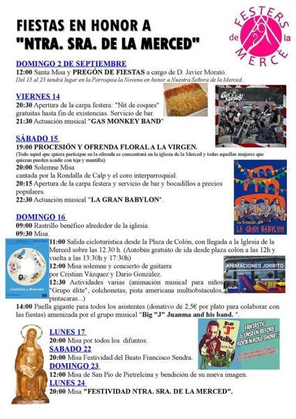 FIESTAS EN HONOR A “NTRA. SRA. DE LA MERCED”