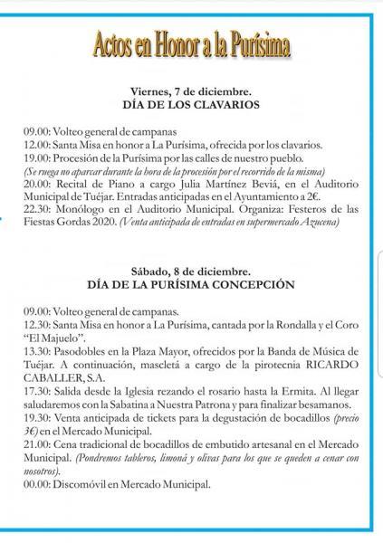 FIESTAS PATRONALES EN HONOR A LA PURISIMA - TUEJAR 2018