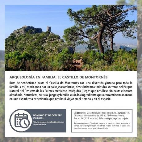 Programa oficial de visitas guiadas. Arqueología en familia: Castillo de Montornés.
