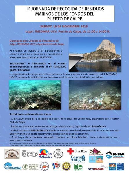 III JORNADA DE RECOGIDA DE RESIDUOS MARINOS DE LOS FONDOS DEL PUERTO DE CALPE