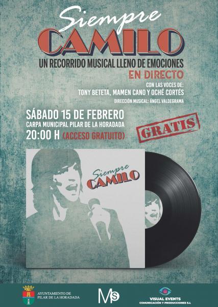 Concierto: Siempre Camilo 'Un recorrido musical lleno de emociones en directo con las voces de Tony Beteta, Mamen Cano y Oché Cortés en Pilar de la Horadada 2020