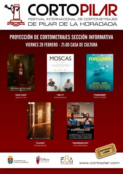 Proyección de Cortometrajes. Sección informativa CORTOPILAR 2020