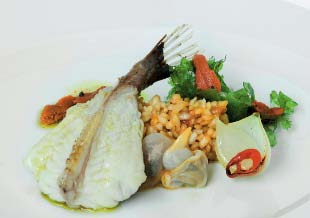 Img 1: Monkfish rice with seaweed and sea urchins