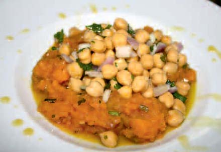 Img 1: Middle-Eastern salad of pumkin;chickpeas and coriander